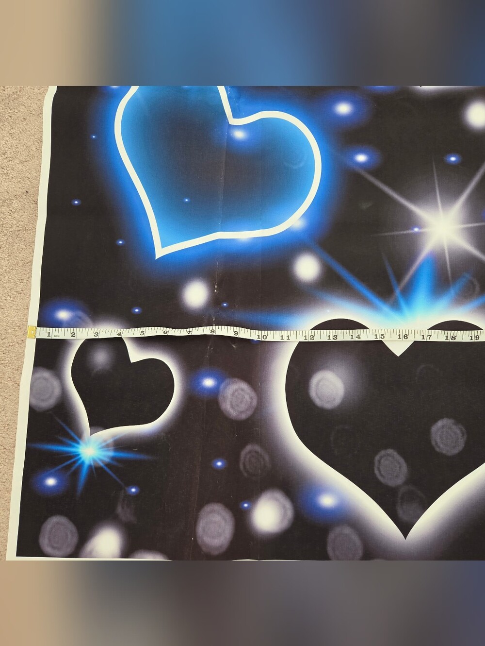 Neon Blue Heart Print Backdrop - Picture 6 of 11